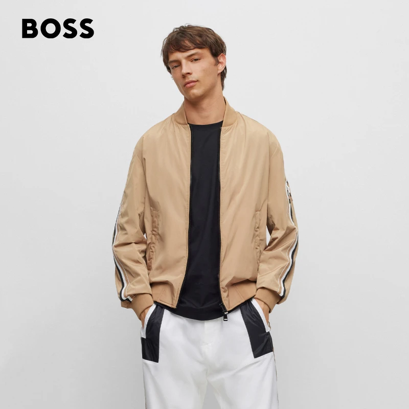BOSS博斯男四季常规版型ICONIC标识休闲时尚简约夹克外套50493675