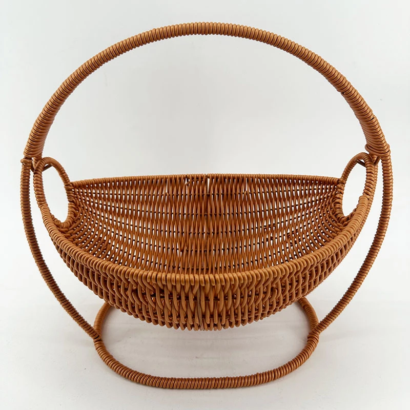 A5棕色荡秋千型创意水果蓝简约轻奢风纯手工编织33*26*30