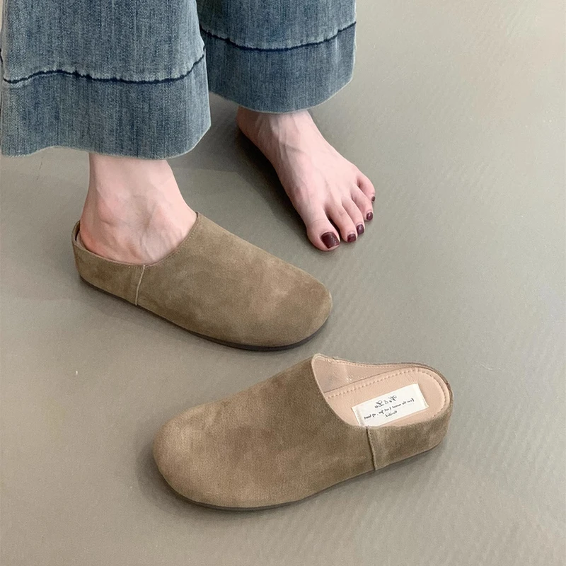 国潮内增高厚底勃肯拖鞋女2024新款春秋新款复古坡跟包头半拖鞋子