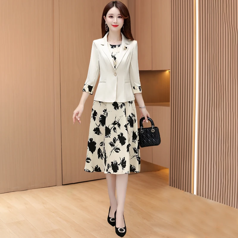 女款气质服装西装连衣裙2025新款秋时尚端庄妈妈高端品牌两件套装