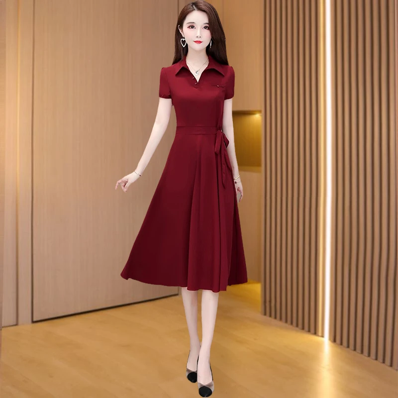 高端精致气质连衣裙子女夏季2025喜婆婆婚宴装平时可穿妈妈婚礼服