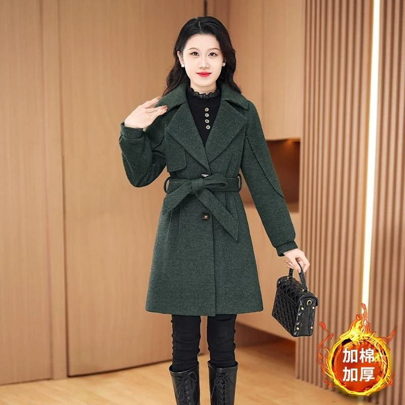 小香风毛呢外套女春冬季2025新款爆款小个子妈妈夹棉加厚呢子大衣