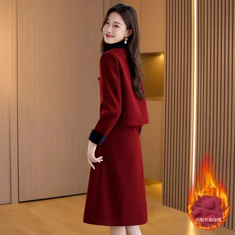 小香风秋冬连衣裙女2025年新款广州十三行高端品牌长袖两件裙子