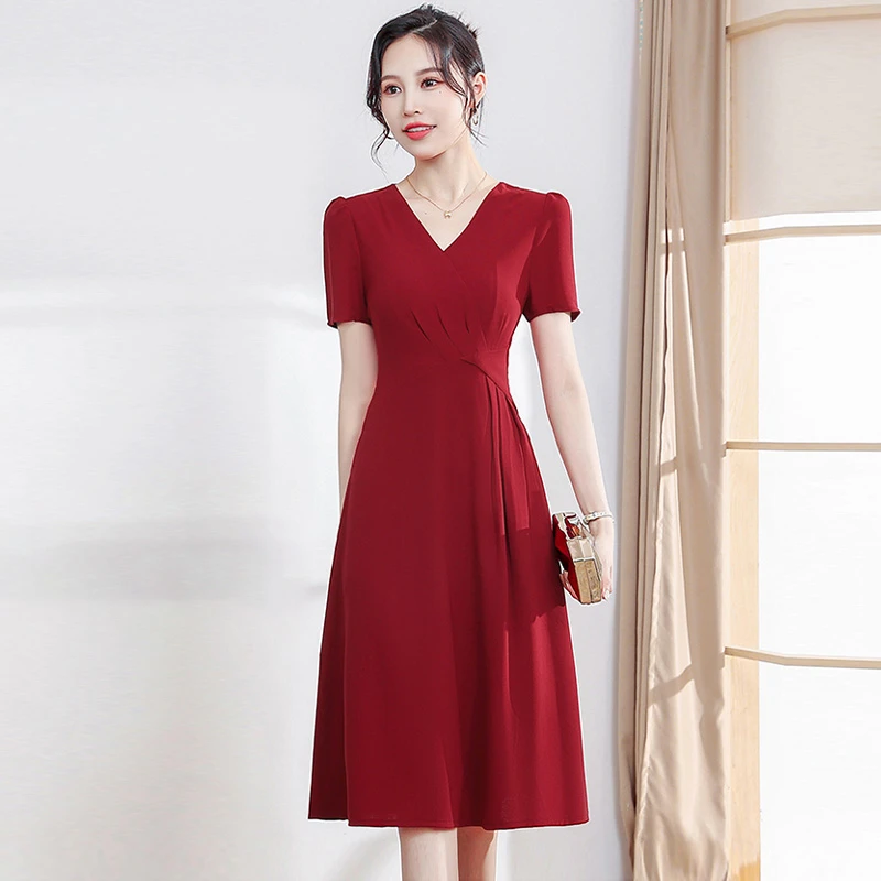 喜婆婆婚宴装连衣裙女夏季平时可穿高端宴会洋气高贵妈妈气质礼服