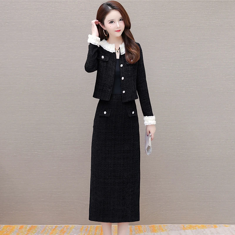 经典小香风两件套装2025新款早秋冬时尚气质礼服平时可穿名媛显瘦