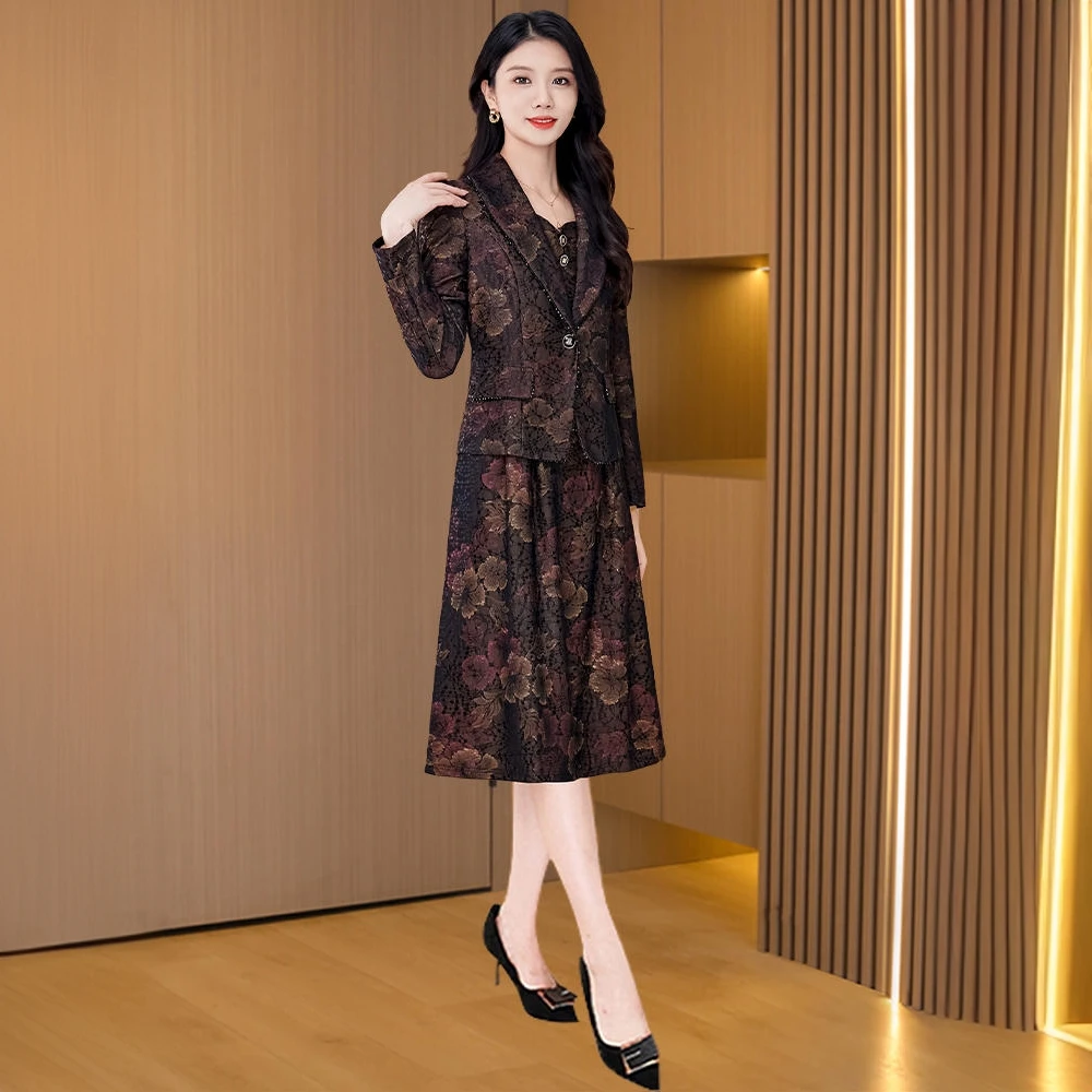 气质套装连衣裙2025新款女早秋轻奢高级感女人味十三行品牌两件套