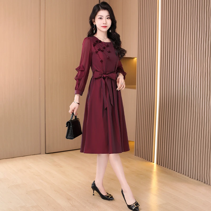 五一喜婆婆婚宴装连衣裙女春秋夏2025新款广州十三行爆款妈妈礼服