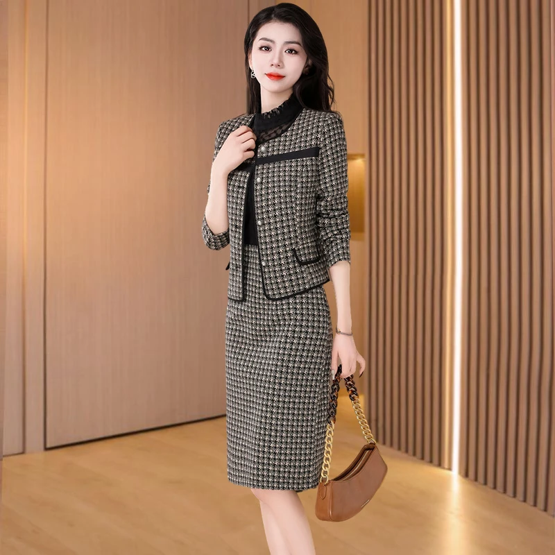 小香风套装连衣裙2025春十三行两件套气场强大高级感时尚洋气女装