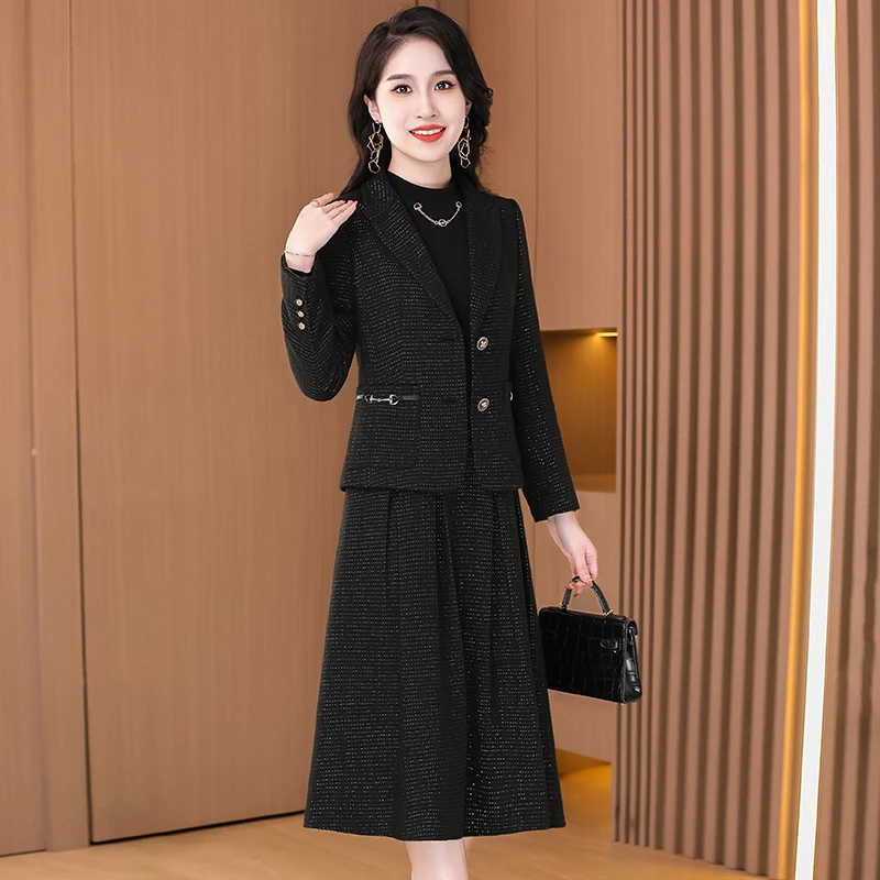 小香风连衣裙女秋季2025新款爆款端庄大气高端贵夫人时尚两件套装