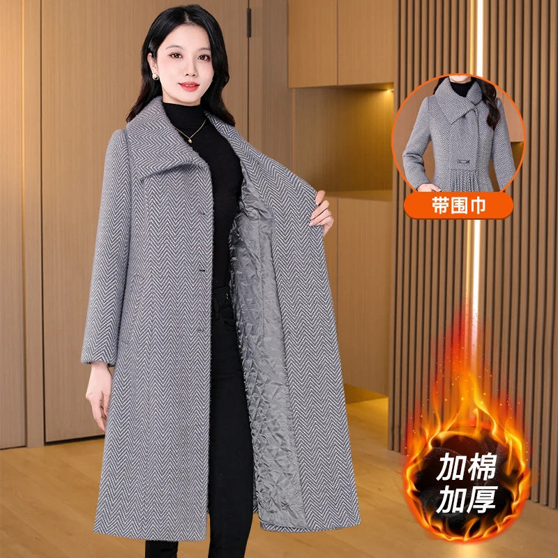 秋冬款品质女装品牌时尚毛呢外套2025新款爆加厚高级感中长款大衣