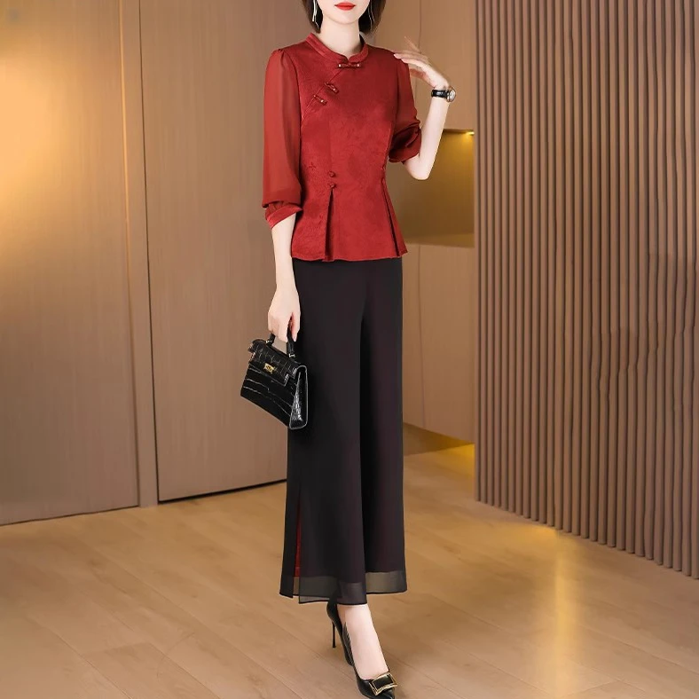 喜婆婆婚宴两件套装2025新款女早春秋妈妈结婚高端礼服新中式国风