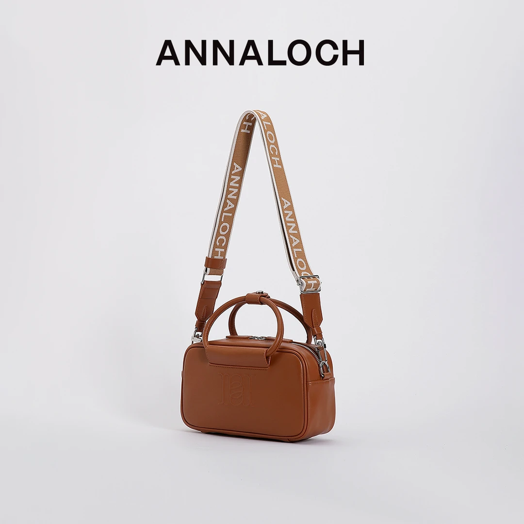 ANNALOCH再生系列简约实用主义方形斜挎包波士顿包