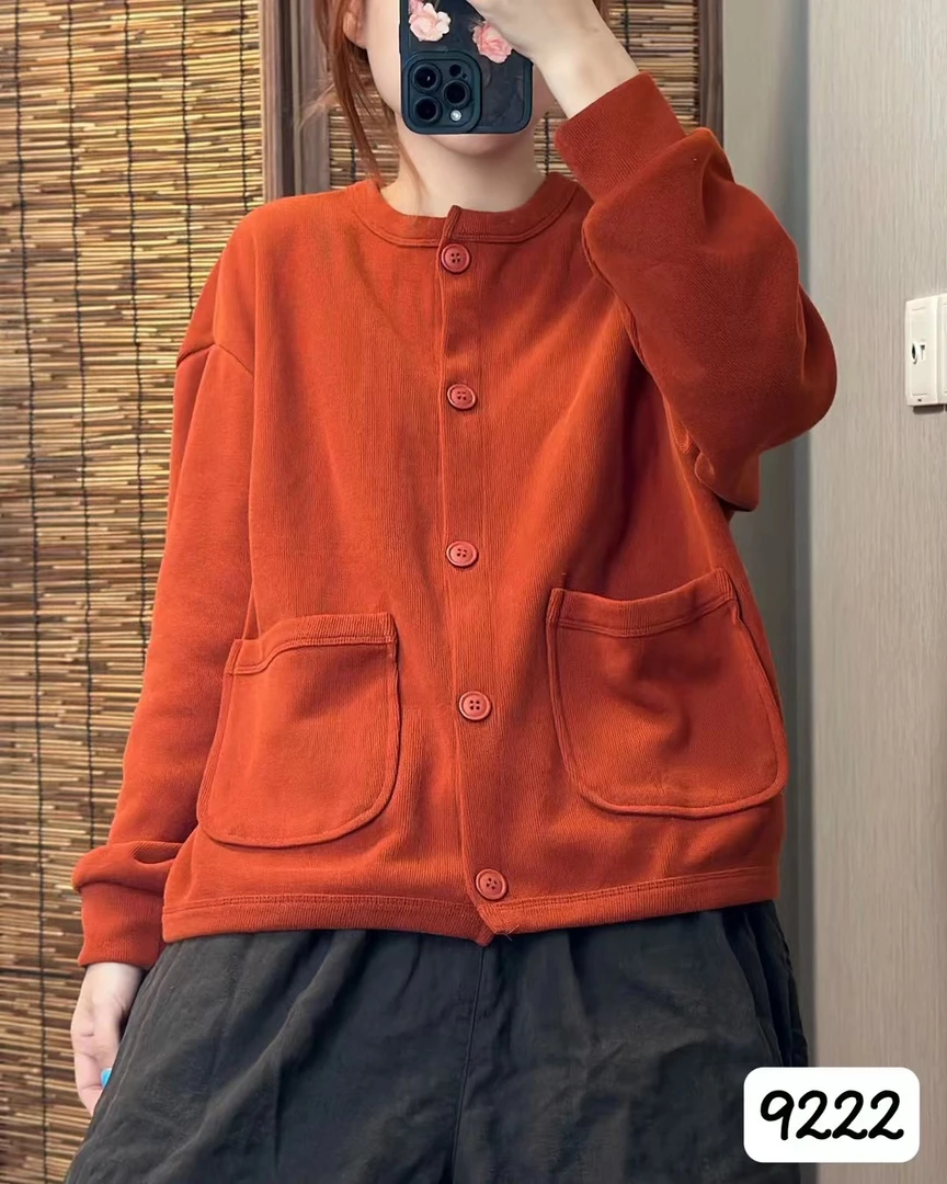 9222针织休闲百搭宽松纯色长袖韩版春秋时尚秋季秋冬上衣外套