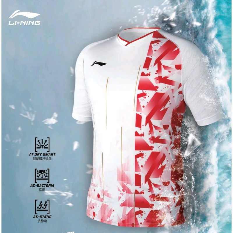 2022新款李宁国际大赛羽毛球服骆建佑同款比赛服吸汗抗菌抗静电