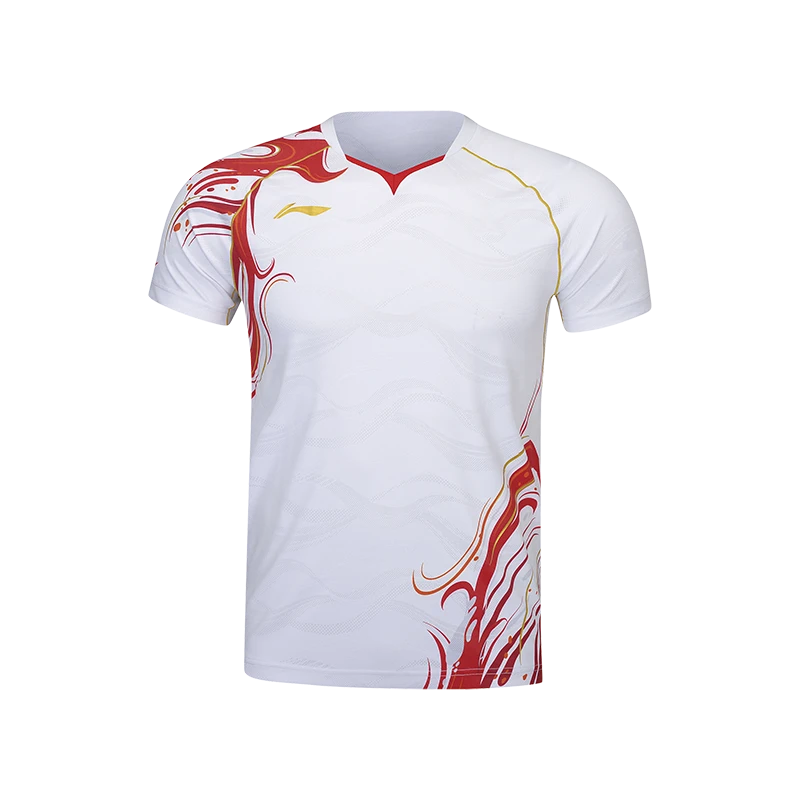 李宁锦鲤羽毛球服男款速干短袖中青队比赛上衣女训练服AAYU229