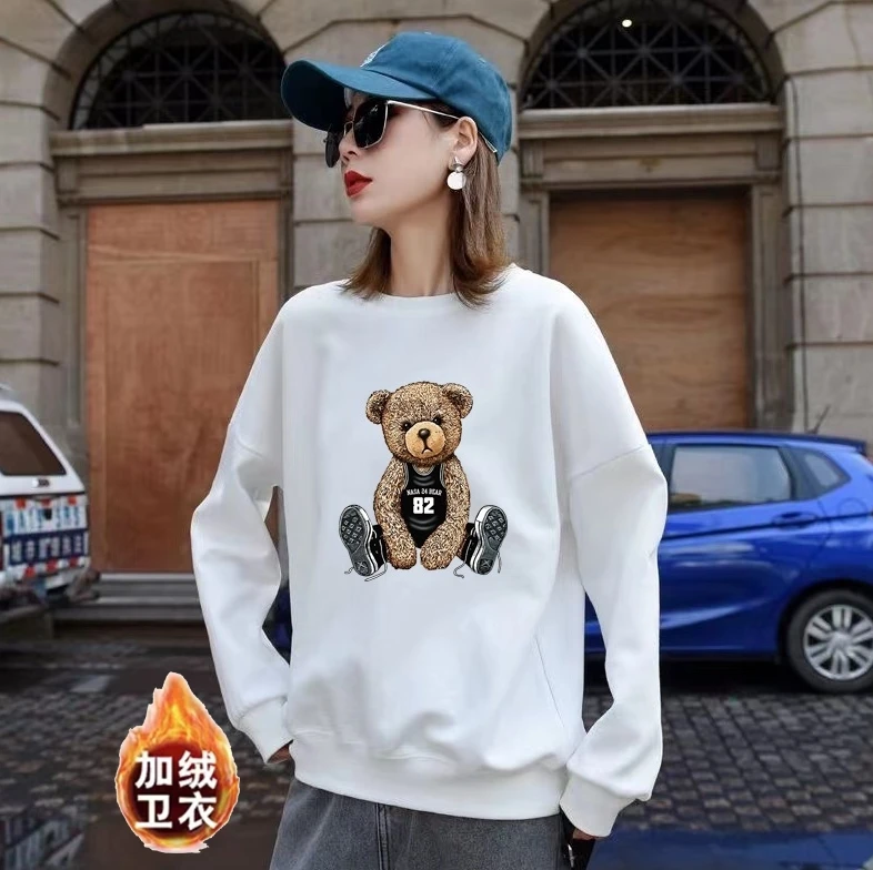 【C魅甄选】秋季情侣款卫衣时尚休闲印花宽松圆领帽衫卫衣（滑棉）708