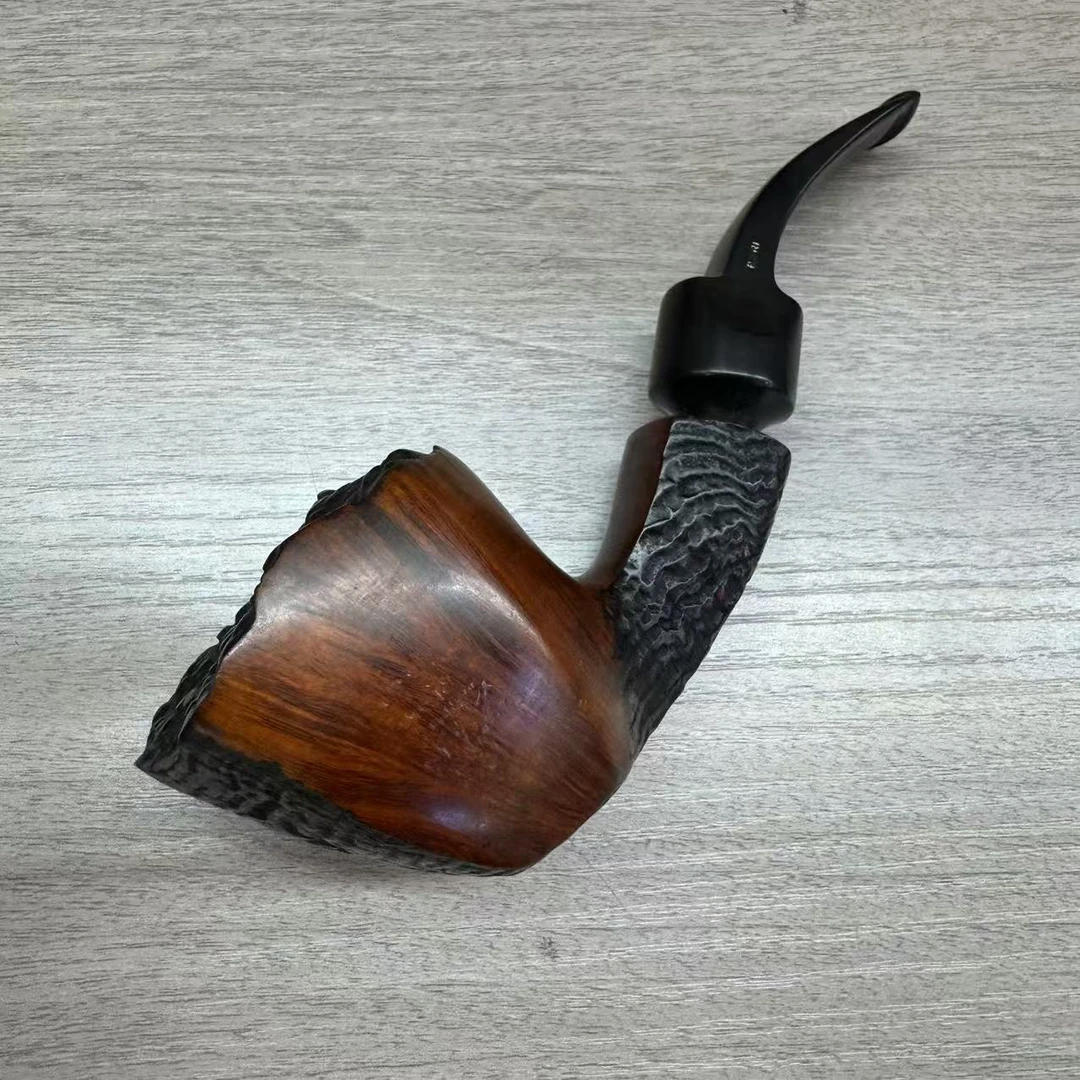 丹麦巴瑞石楠木烟斗老斗自由式斗口留皮