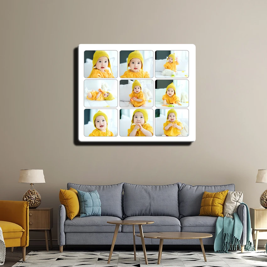 兔小琪 24寸宫格放大多宫格九宫格宝宝艺术照写真婚纱照挂墙定制