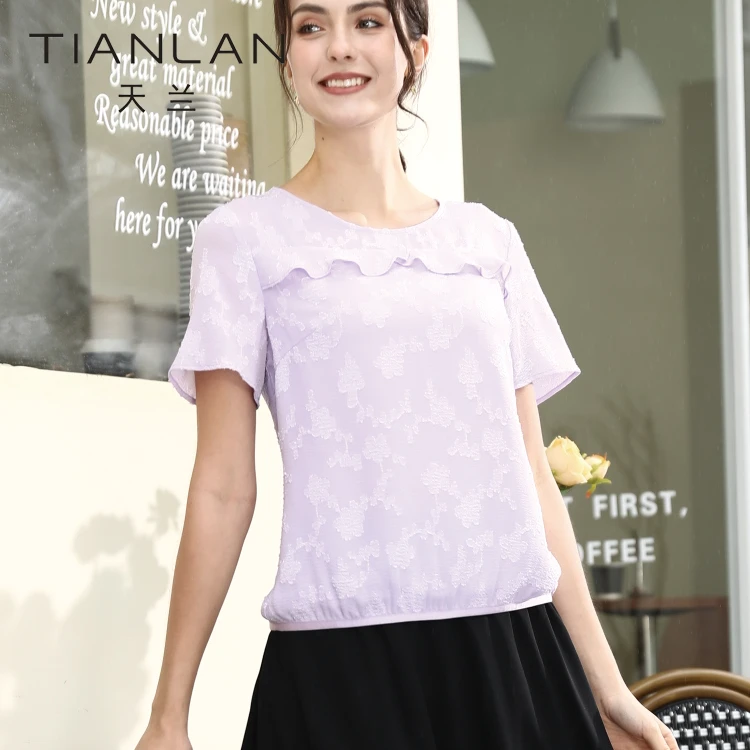 扎染t恤女2024新款爆款夏季多巴胺百搭暗花短袖短款上衣