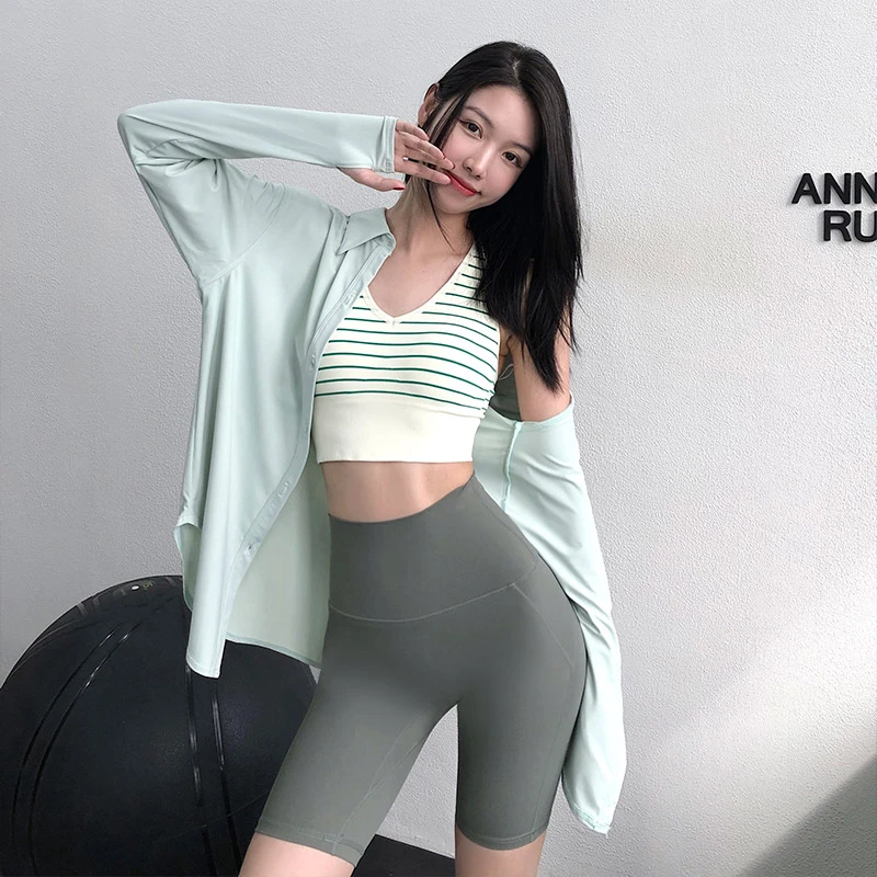 annerun凉感防晒衣女宽松休闲防紫外线薄透气立领速干衣外套82-4