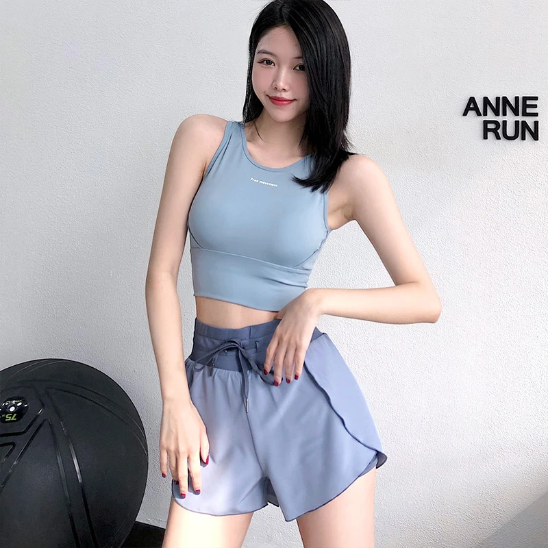 annerun美背运动文胸女时尚高强度聚拢瑜伽普拉提跳绳网红健身服
