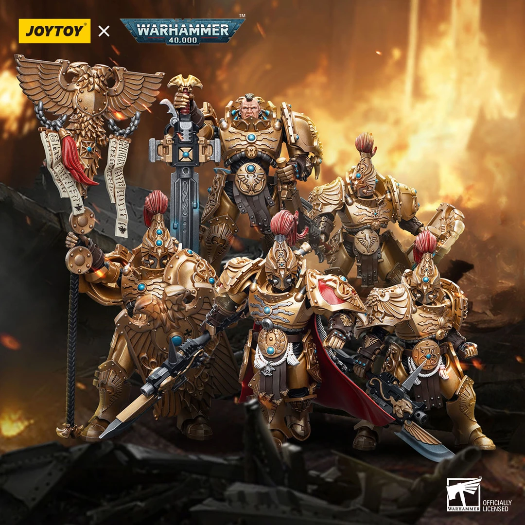 JOYTOY/暗源战锤40K  帝皇禁军五人组   1：18可动模玩兵人