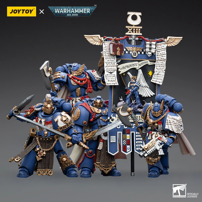 JOYTOY/暗源战锤40K正版1：18极限战士 荣耀护卫 四人组可动模玩