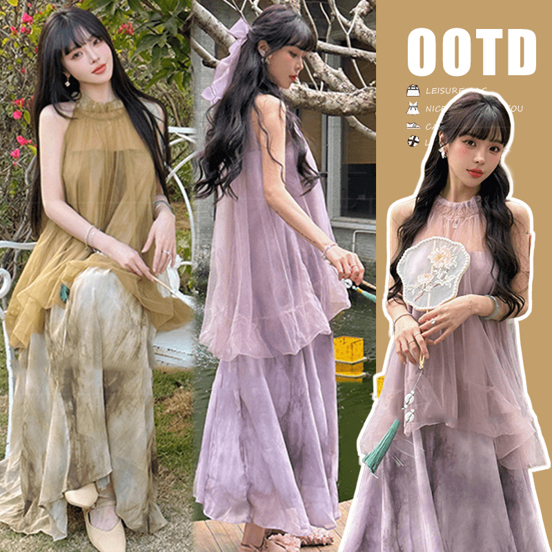 孕妇装大码中式长款公主仙气连衣裙显瘦设计感甜美温柔气质复古