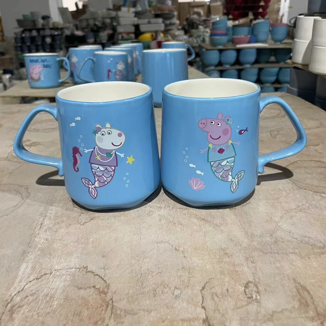 邱邱专属小猪佩奇联名款350毫升容量异性手把马克杯早餐杯牛奶杯