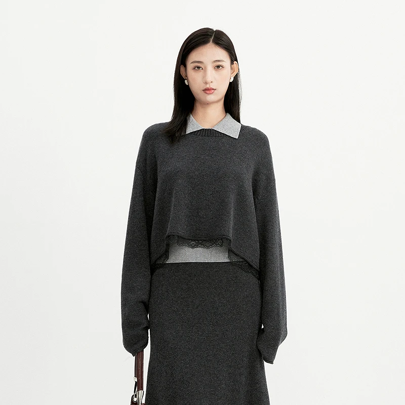 【商场同款】HPLY荷比俪冬女简约优雅三件套毛衫套装HVE47651138