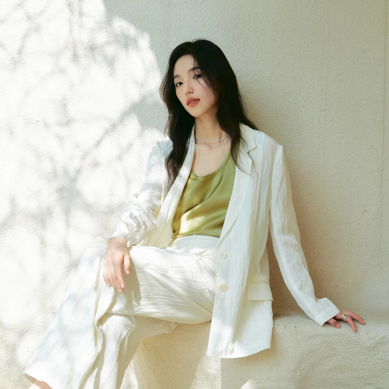 【商场同款】HPLY荷比俪24夏季新女廓形微皱休闲外套HYE23520241