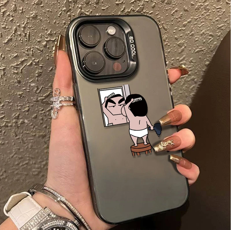 梳头发小新iPhone15手机壳苹果13promax透明保护壳14/12/11防摔XR