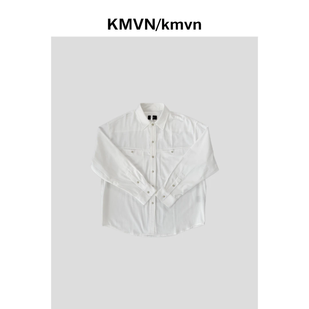 kmvn/kmvn【白易】2025夏季新款潮流简约原创设计百搭白色休闲衬衫