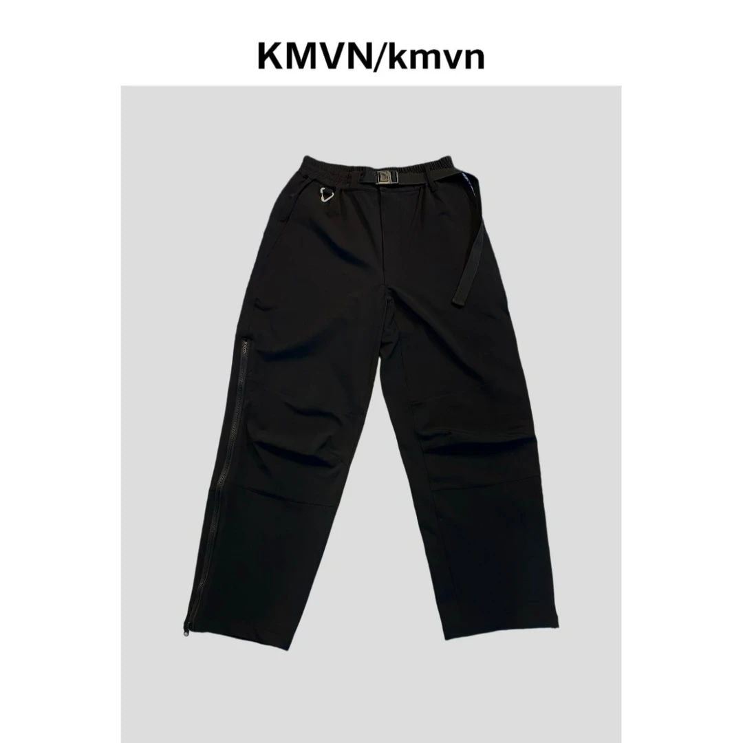 kmvn/kmvn【黑链】2025夏季季新款纯色直筒宽松侧拉链轻薄休闲裤