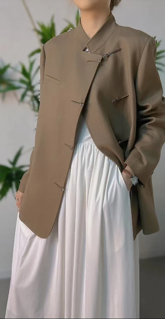 【221】【孤品】时尚气质百搭西装设计师轻奢（无需备注）休闲拼接