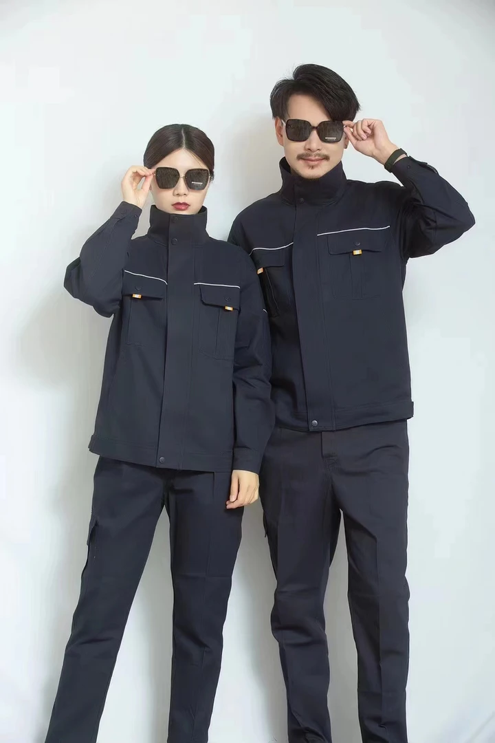 加厚棉立领套装春秋工作服男装夏季男士长袖耐磨工作汽修户外纯棉
