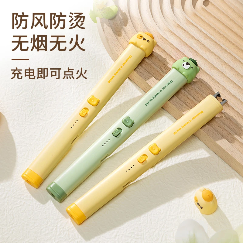 香薰点火器脉冲蜡烛电子煤气燃气灶点火棒家用充电款打火机长手柄