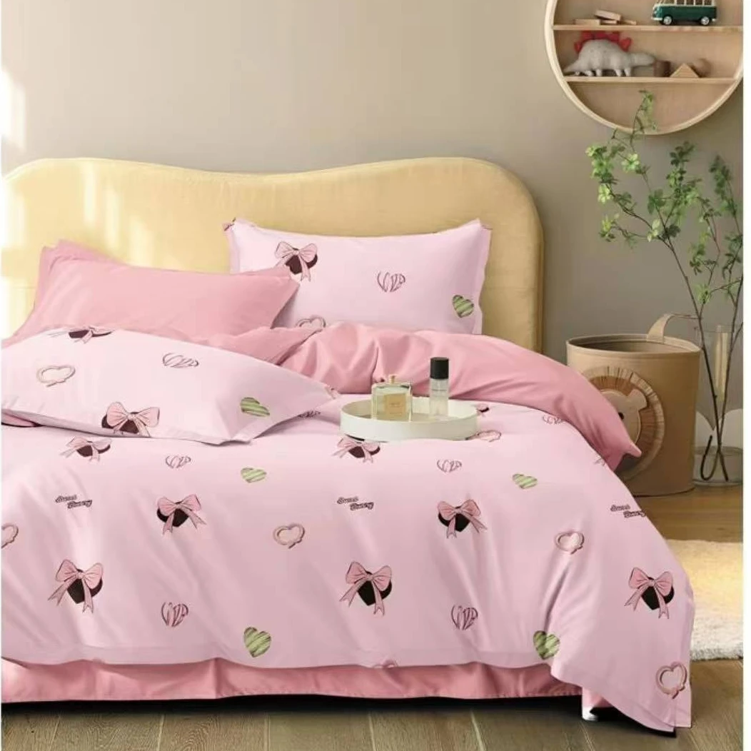 （多尺寸棉被罩）蝴蝶结单人双人斜纹被罩