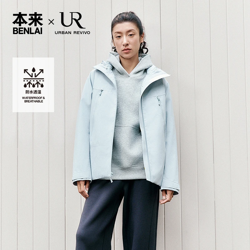 UR本来联名女士轻户外羽绒内胆三合一冲锋衣外套BNJ140019