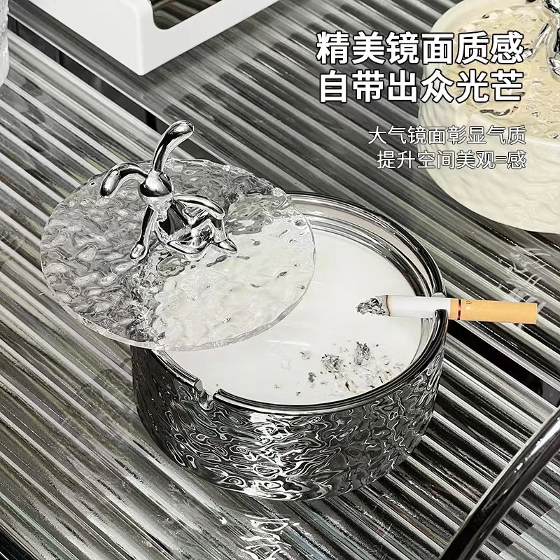 疆藏包邮 【小扬哥推荐】轻奢烟灰缸带盖客厅家用办公室摆件个性