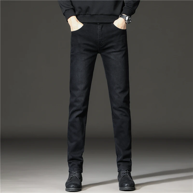 黑色牛仔裤男款2025年秋冬新款广州新塘高端直筒宽松男士休闲裤子