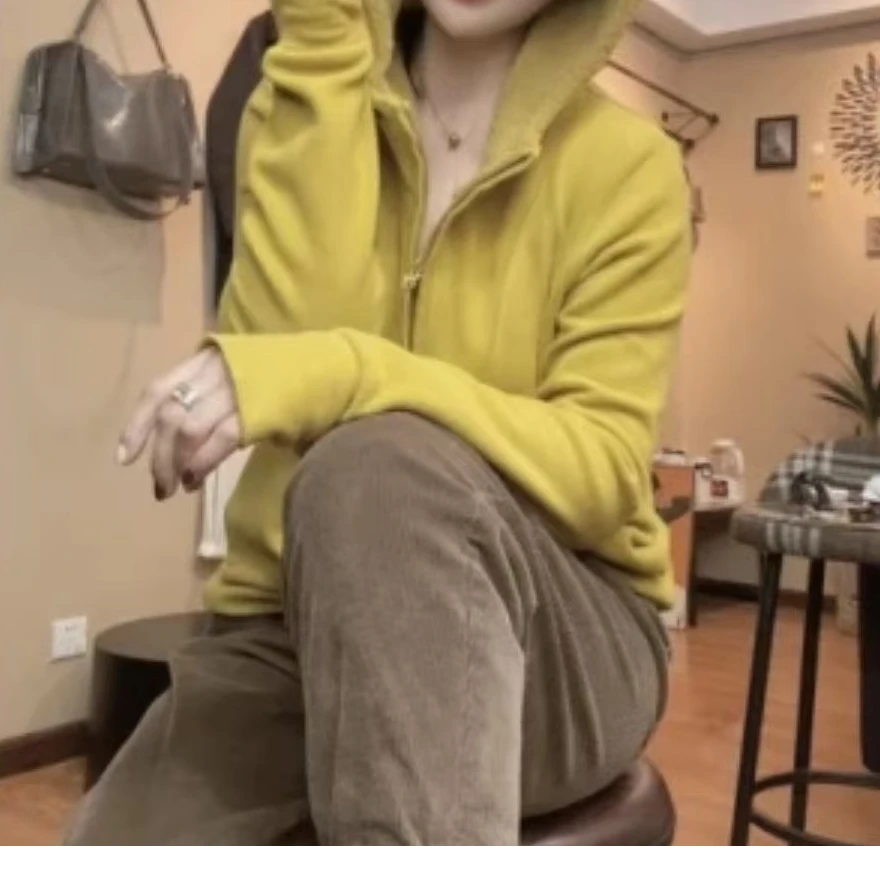 高品半拉链连帽摇粒绒双面德绒帽衫女2024年冬季新款保暖休闲上衣