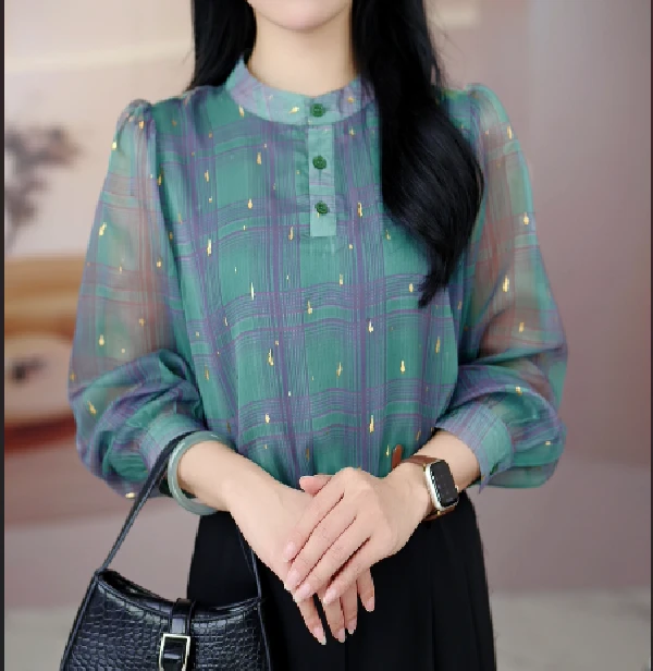 金枝玉叶洋气衬衫女2024秋季新款衬衣气质时尚上衣显瘦小衫