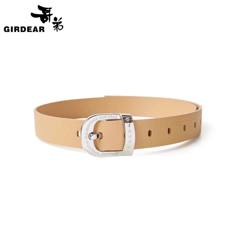 GIRDEAR/哥弟新款洋气黑色摩登真皮荔枝纹理牛皮革宽腰带1900507