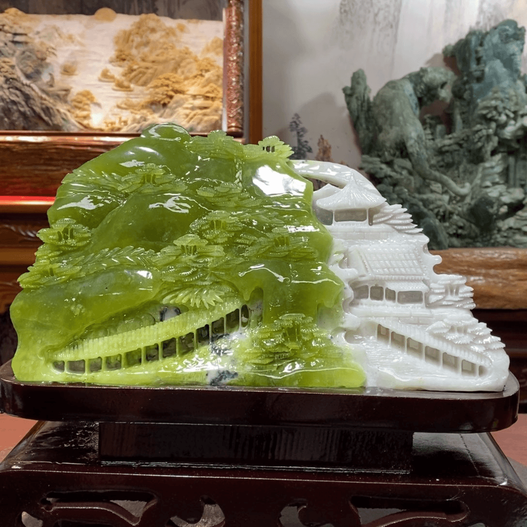 蛇纹石玉(覆膜)珠宝奇石未镶嵌海****司