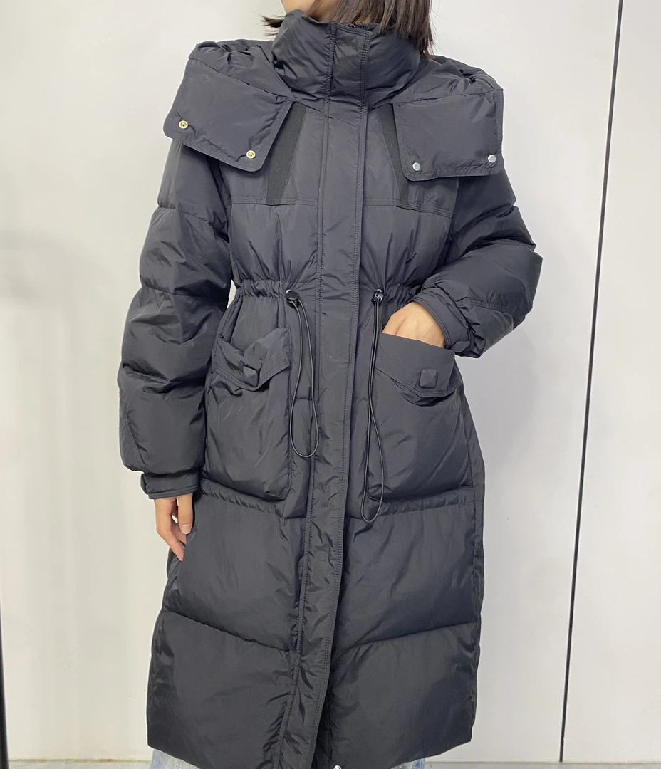 时尚修身保暖长款羽绒服