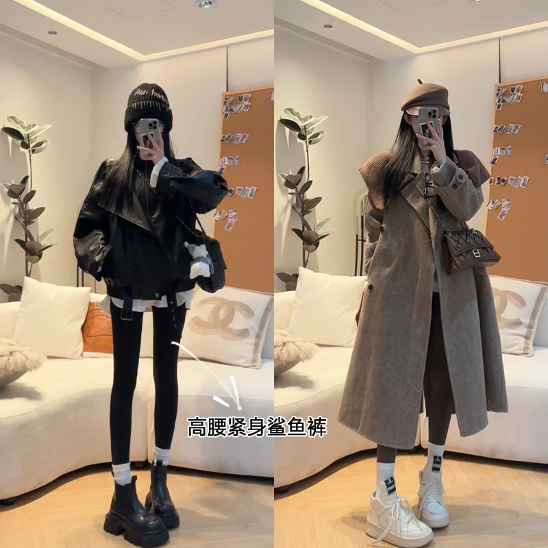 孙妍新款【有氧瑜伽裤】高腰弹力显瘦鲨鱼裤提臀收腹瑜伽休闲裤女
