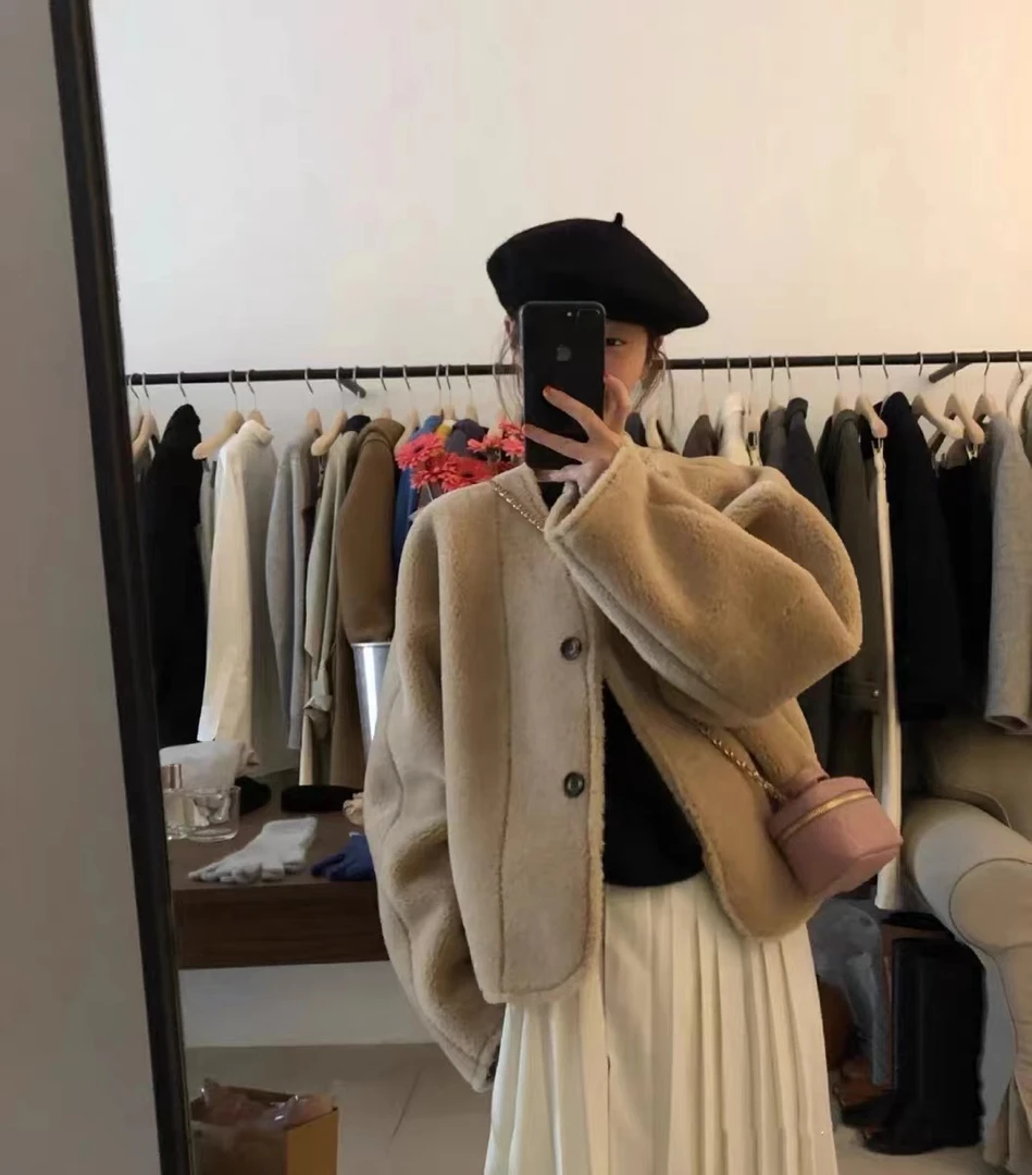 V领宽松单排扣外套《蛋卷》