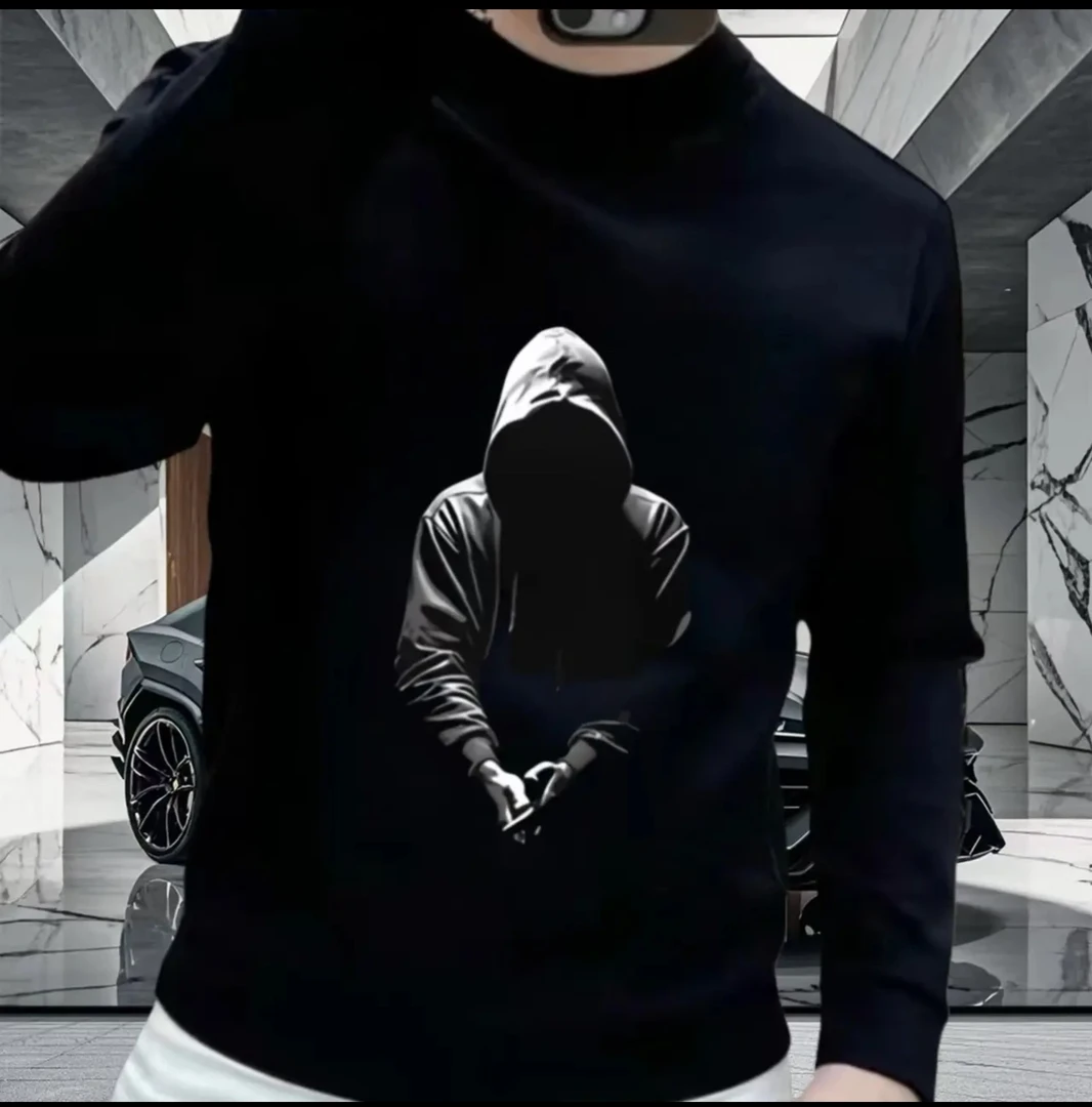 个性潮流重磅圆领卫衣痞帅街头宽松休闲秋季印花时尚男士潮流卫衣