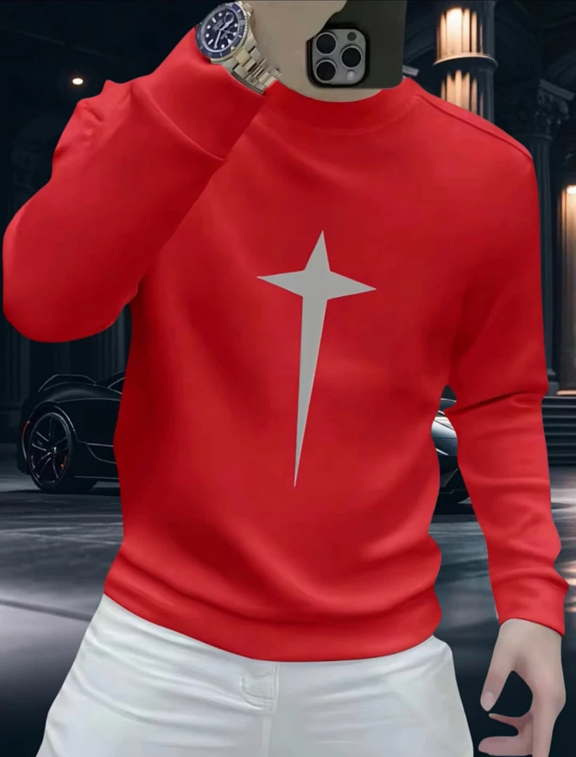 秋冬新款潮牌时尚百搭简约潮牌男士卫衣个性潮流长袖内搭宽松上衣